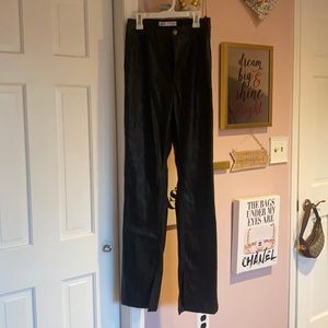 Zara leather split leg pants
